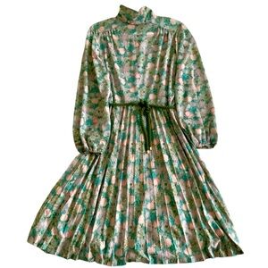 Vintage BLEEKER STREET Midi Floral Dress Romantic Gardencore Puff Sleeve